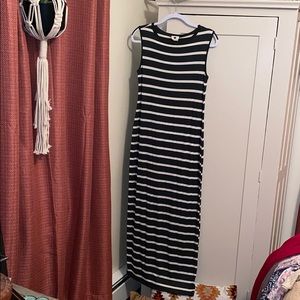 Navy blue striped  maxi
